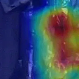 Grad-CAM heatmap over a waste item