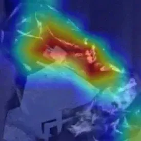 Grad-CAM heatmap over a waste item